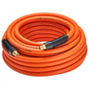VEVOR Air Hose, 3/8'' x 50FT Rubber Air Compressor Hose, 300 PSI Kink-Resistant Pneumatic Hoses with 1/4-inch Solid MNPT Bras Fittings, Three-Layer Construction, All-Weather Flexibility