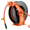 VEVOR Retractable Air Hose Reel, 3/8 Inch x 50 FT Rubber Air Hose Max 300PSI, Auto Rewind Air-Compressor Hoses Reel with 5 ft Lead in, Ceiling/Wall Mount Heavy Duty Steel Double Arm