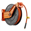 VEVOR Retractable Air Hose Reel, 3/8 Inch x 50 FT Rubber Air Hose Max 300PSI, Auto Rewind Air-Compressor Hoses Reel with 5 ft Lead in, Ceiling/Wall Mount Heavy Duty Steel Double Arm
