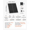 VEVOR Solar Powered Fan, 25W Solar Panel with 220 CFM Airflow, Adjustable Panel Angle, 2030 RPM High-Speed, Flexible Install, Fast Air Exchange for Greenhouse, Grow Tents, Chicken Coops, Shelters