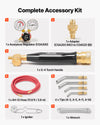 VEVOR Air Acetylene Torch Kit, Acetylene Gas Welding Tool with 11.8FT Rubber Hose, 4 Welding Tips & CGA200 Regulator, Swirl Frame Gas Brazing Torch Kit for Home DIY and Industrial Metalworking