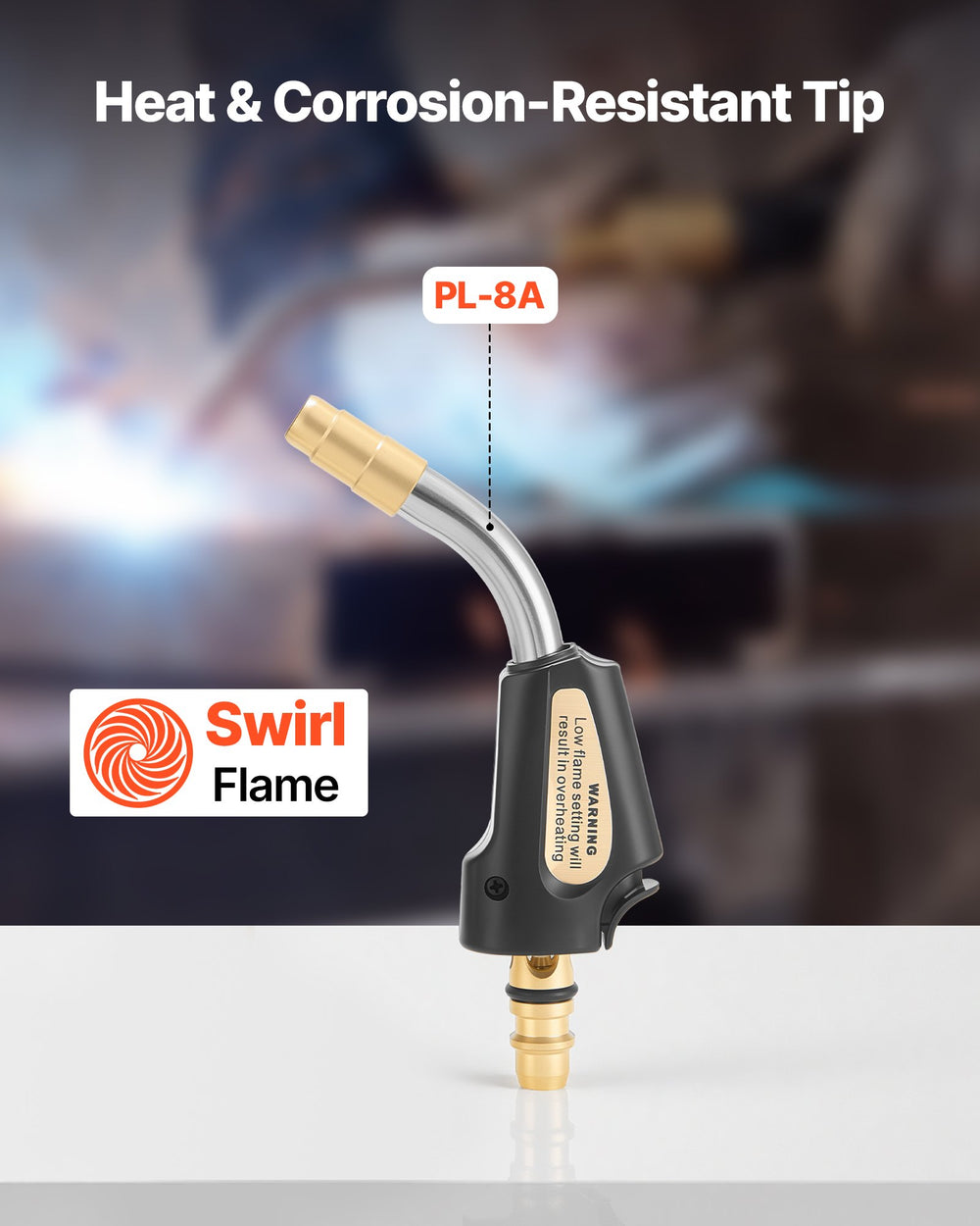 VEVOR Air Acetylene Torch Kit, Acetylene Gas Welding Tool with 11.8FT Rubber Hose, PL-8A Self-Lighting Welding Tip & CGA200 Regulator, Swirl Frame Brazing Torch Kit for Home Industrial Metalworking