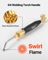 VEVOR Air Acetylene Torch Kit, Acetylene Gas Welding Tool with 11.8FT Rubber Hose, Self-Lighting Welding Tip & CGA200 Regulator, Swirl Frame Brazing Torch Kit with Cylinder Stand for Metalworking