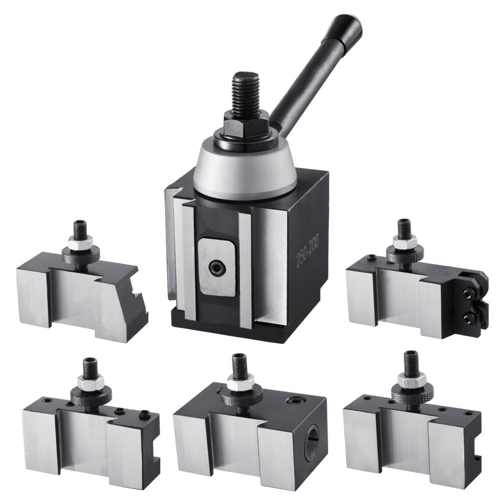 VEVOR Quick Change Tool Post Set, 6 Pcs, Includes Lathe Tool Holders, Wedge Type Tool Post with Turning Tool Holder Accessories, for Mini Lathe & Metal Lathe 10"-15" Swing, Durable Steel Material