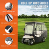 VEVOR Golf Cart Enclosure, 420D Polyester Driving Enclosure with 4-Sided Transparent Windows, 4 Passenger Club Car Covers for 2+2 Passenger Golf Carts, Sunproof and Dustproof Outdoor Cart Cover