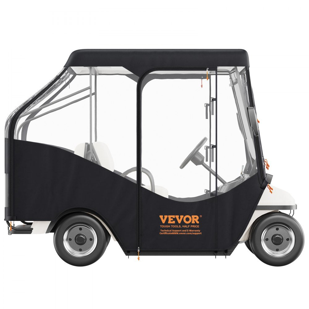 VEVOR Golf Cart Enclosure, 420D Polyester Driving Enclosure with 4-Sided Transparent Windows, 4 Passenger Club Car Covers for 2+2 Passenger Golf Carts, Sunproof and Dustproof Outdoor Cart Cover