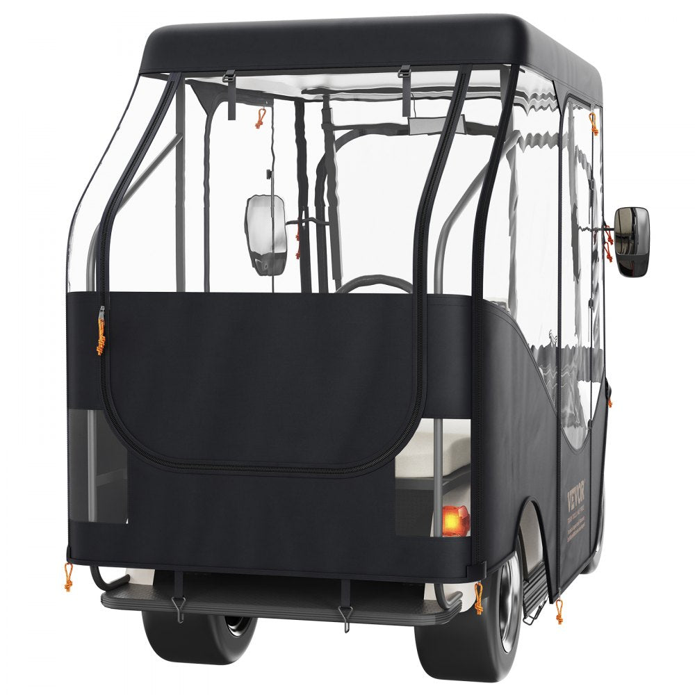 VEVOR Golf Cart Enclosure, 600D Polyester Driving Enclosure with 4-Sided Transparent Windows, 4 Passenger Club Car Covers for 2+2 Passenger Golf Carts, Sunproof and Dustproof Outdoor Cart Cover
