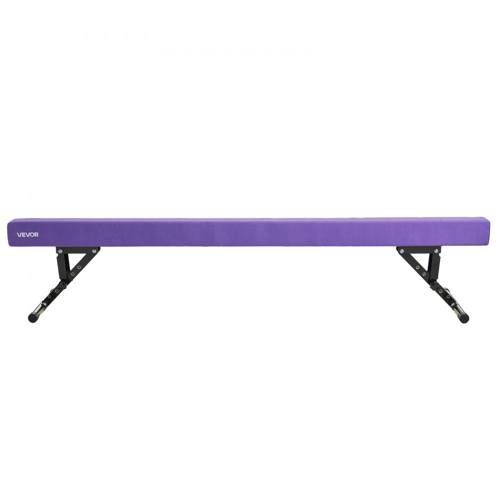 VEVOR Adjustable Balane Beam for Kids, 8FT Gymnastics Beam, High and Low Floor Beams of 5 Adjustable Heights for All Gymnastic Levels, Professional Gymnastic Equipment for Home and Gym Center, Purple