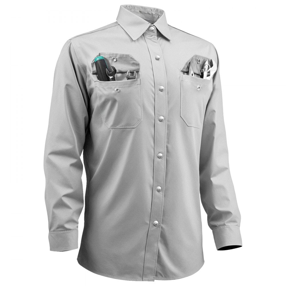 VEVOR FR Shirts for Men, 7oz. Flame Resistant Welding Jacket, Machine Washable Cotton Heat-Resistant Welding Shirt, Meets ATPV 9.2 Cal/cm² Arc Rating - XXL Size