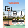 VEVOR Portable Basketball Stand, 4.4 ft to 10 ft Height Adjustment Basketball Hoop & Goal, Adjustable Basketballs Goal System with Built-in Rolling Wheels for Kids, Teens, Adults in Driveways, Pools