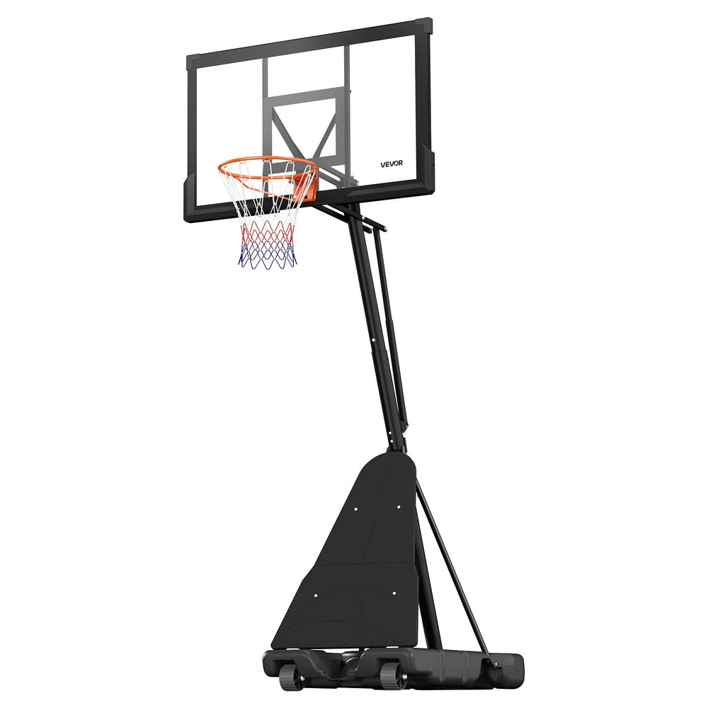 VEVOR Portable Basketball Stand, 10 ft Height Adjustment Basketball Hoop & Goal, Basketballs Hoop Outdoor with 50 inch PC Backboard for Kids, Adults in Schools, Parks, Indoor & Outdoor Use