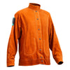 VEVOR Leather Welding Jacket, Heavy Duty Cowhide Flame Resistant Welding Coat, Waterproof Heat-Resistant Safety Jacket with 4 Pockets & Adjustable Cuffs for Welders Steelworks - M Size
