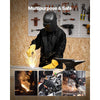VEVOR Flame-Resistant Welding Jacket - L Size, Heavy Duty Split Cowhide Leather Sleeve + 9 oz. FR Cotton Body, Heat-Resistant Welding Safety Jacket with Snap Buttons & Pockets, Ideal for Welder Fitter