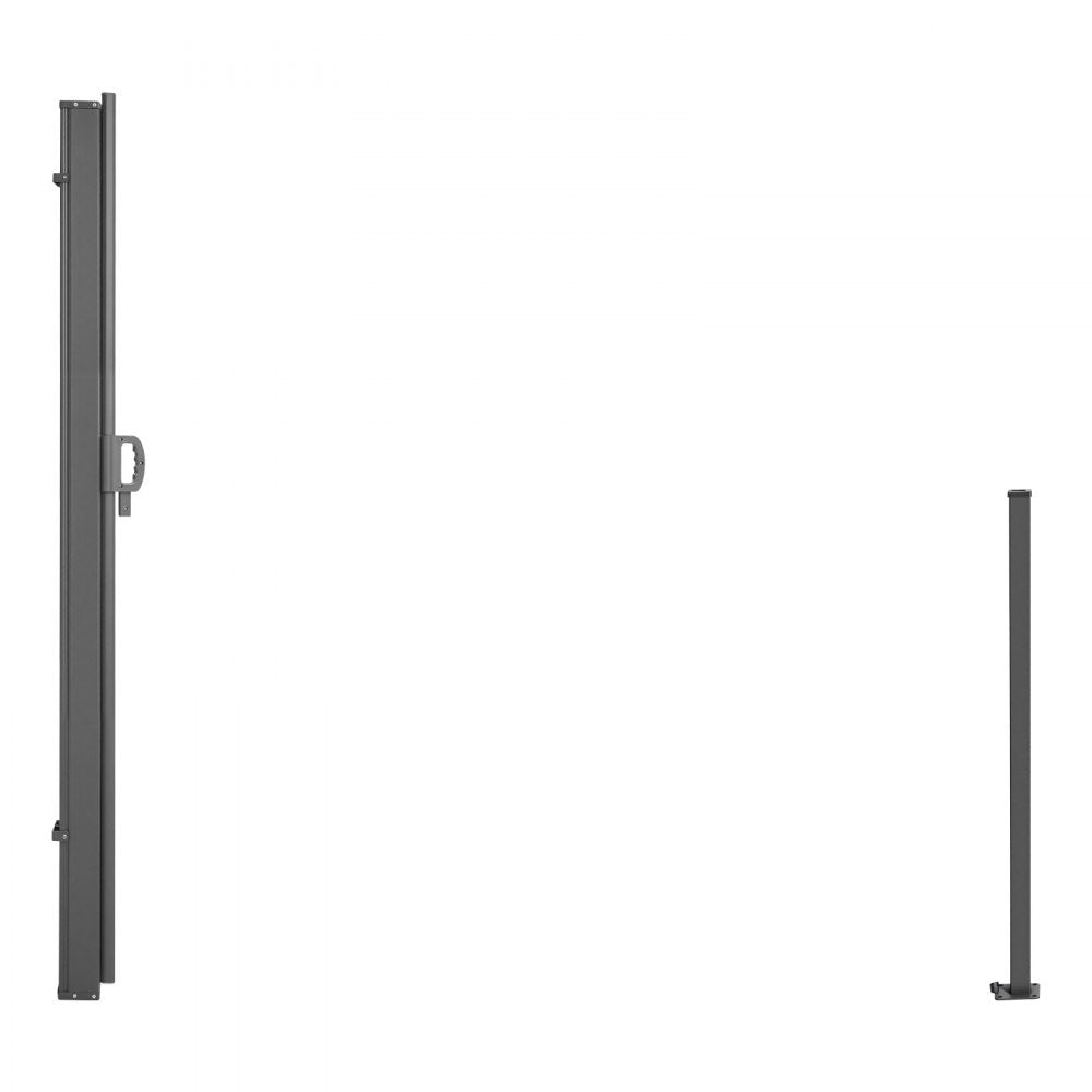 VEVOR Retractable Side Awning, 71" x 118" Patio Retractable Side Screen with 180 g/m² Polyester Fabric, Waterproof Sunshade Outdoor Privacy Screen Room Divider for Garden, Balcony, Pools, Deck, Gray