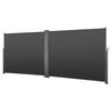 VEVOR Retractable Side Awning, 71" x 236" Patio Retractable Side Screen with 180 g/m² Polyester Fabric, Waterproof Sunshade Outdoor Privacy Screen Room Divider for Garden, Balcony, Pools, Deck, Gray