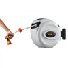 VEVOR Retractable Hose Reel, 65 ft x 5/8 inch, 180° Swivel Bracket Wall-Mounted, Garden Water Hose Reel with 9-Pattern Nozzle, Automatic Rewind, Lock at Any Length, and Slow Return System