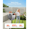 VEVOR Retractable Garden Hose Reel, 1/2 Inch x 84 ft Wall Mounted Hose Reel, Heavy Duty Garden Hose Reel with 9 Patterns Nozzle, Any Length Lock, Upgraded Slow Return System and 180°Swivel Bracket