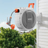 VEVOR Retractable Garden Hose Reel, 1/2 Inch x 84 ft Wall Mounted Hose Reel, Heavy Duty Garden Hose Reel with 9 Patterns Nozzle, Any Length Lock, Upgraded Slow Return System and 180°Swivel Bracket