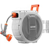 VEVOR Retractable Garden Hose Reel, 1/2 Inch x 145 ft Wall Mounted Hose Reel, Heavy Duty Garden Hose Reel with 9 Patterns Nozzle, Any Length Lock, Upgraded Slow Return System and 180°Swivel Bracket