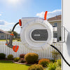 VEVOR Retractable Garden Hose Reel, 1/2 in x 50 ft, Wall Mounted Hose Reel with 9-Function Sprayer Nozzle and 180° Swivel Bracket, Any Length Lock, Automatic Slow Rewind System, for Garden Watering