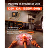 VEVOR Retractable Extension Cord Reel 25FT Heavy Duty 14AWG/3C SJTOW Orange, for Ceiling/Wall Mount, 13A Circuit Breaker, Automatic Retractable Power Cord, Lighted Triple Tap, with 180° Swivel Bracket