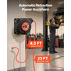 VEVOR Retractable Extension Cord Reel 25FT Heavy Duty 14AWG/3C SJTOW Red, for Ceiling/Wall Mount, 13A Circuit Breaker, Automatic Retractable Power Cord, Lighted Triple Tap, with 180° Swivel Bracket