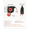 VEVOR Retractable Extension Cord Reel 25FT Heavy Duty 14AWG/3C SJTOW Red, for Ceiling/Wall Mount, 13A Circuit Breaker, Automatic Retractable Power Cord, Lighted Triple Tap, with 180° Swivel Bracket