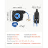 VEVOR Retractable Extension Cord Reel 25FT Heavy Duty 14AWG/3C SJTOW Blue, for Ceiling/Wall Mount, 13A Circuit Breaker, Automatic Retractable Power Cord, Lighted Triple Tap, with 180° Swivel Bracket