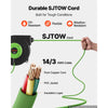 VEVOR Retractable Extension Cord Reel 50FT Heavy Duty 14AWG/3C SJTOW Green, for Ceiling/Wall Mount, 13A Circuit Breaker, Automatic Retractable Power Cord, Lighted Triple Tap, with 180° Swivel Bracket