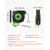 VEVOR Retractable Extension Cord Reel 50FT Heavy Duty 14AWG/3C SJTOW Green, for Ceiling/Wall Mount, 13A Circuit Breaker, Automatic Retractable Power Cord, Lighted Triple Tap, with 180° Swivel Bracket