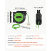 VEVOR Retractable Extension Cord Reel 80FT Heavy Duty 12AWG/3C SJTOW Green, for Ceiling/Wall Mount, 15A Circuit Breaker, Automatic Retractable Power Cord, Lighted Triple Tap, with 180° Swivel Bracket
