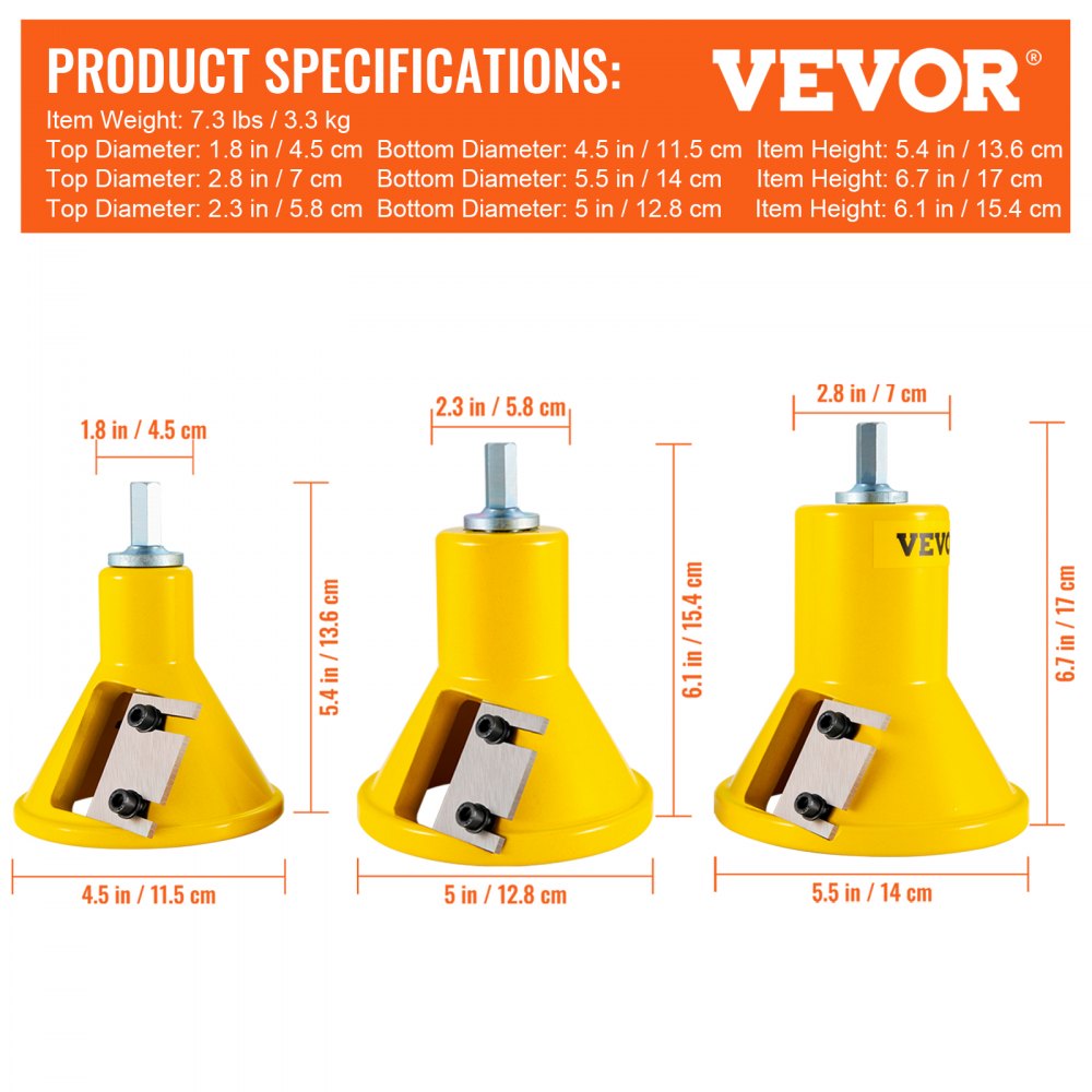 VEVOR Tenon Cutter, 1"/25.4mm & 1.5"/38mm & 2"/50.8mm, Premium Aluminum & Steel Log Furniture Cutter, with Dual Straight Blades & Button Screws Home Master Kit, Commercial Starter’s Tool for Home D