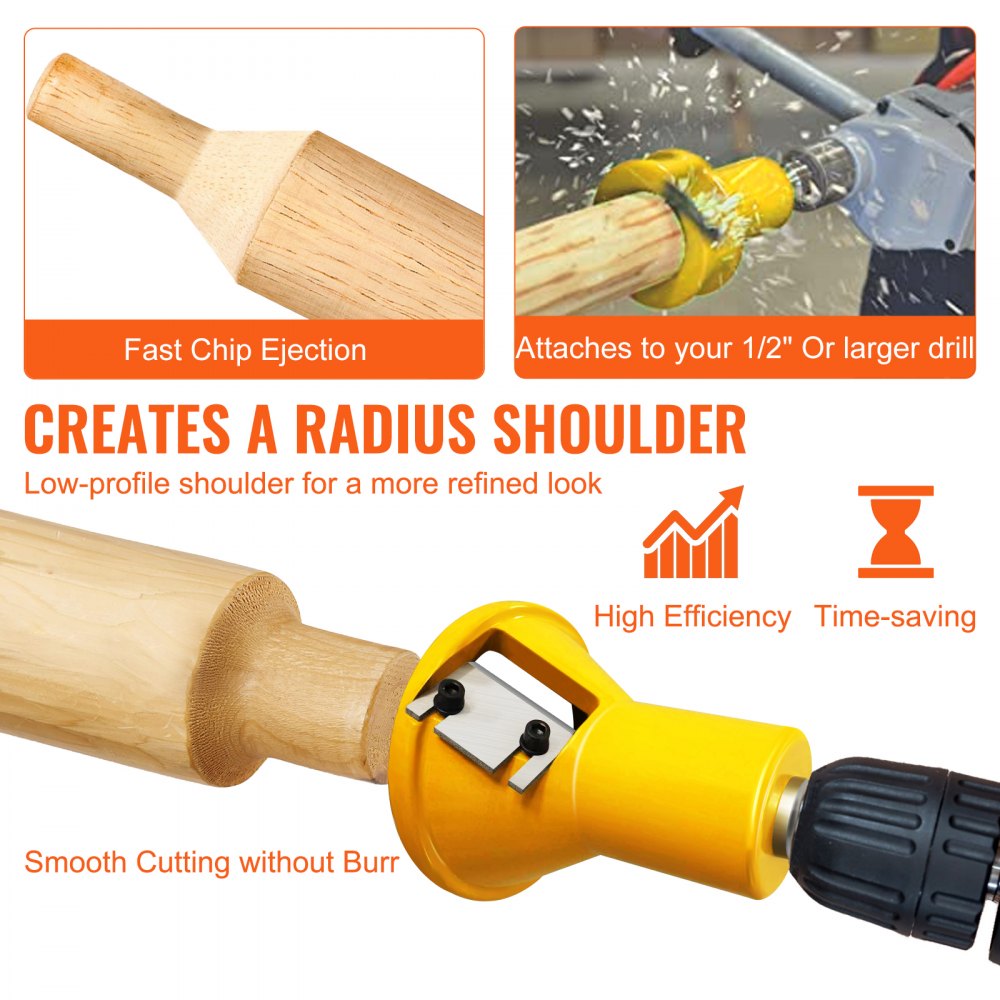 VEVOR Tenon Cutter, 1\"/25.4mm & 2\"/50.8mm Diameter, with Dual Straight Blades & Button Screws Home Master Kit, Premium Aluminum & Steel Log Furniture Cutter, Commercial Beginner’s Tool for Home DIY