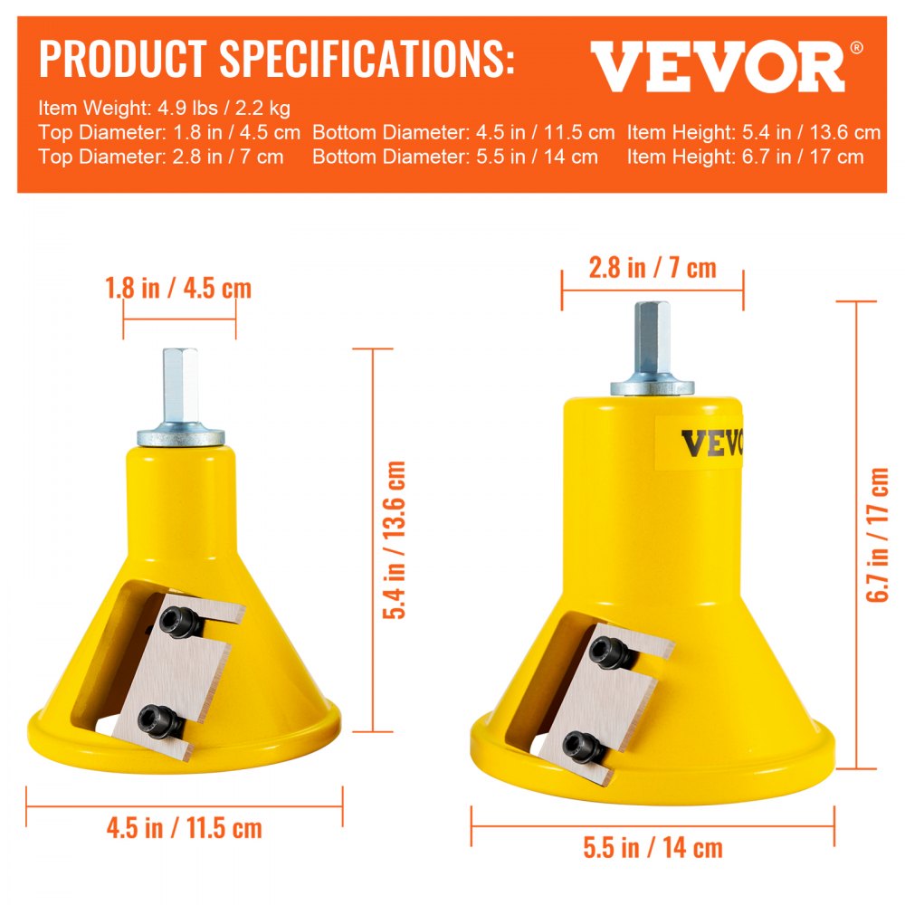 VEVOR Tenon Cutter, 1\"/25.4mm & 2\"/50.8mm Diameter, with Dual Straight Blades & Button Screws Home Master Kit, Premium Aluminum & Steel Log Furniture Cutter, Commercial Beginner’s Tool for Home DIY