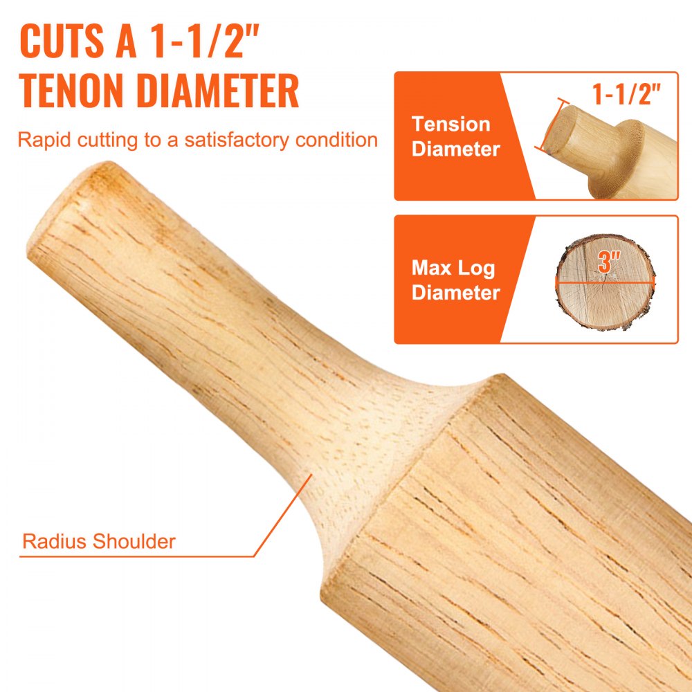 VEVOR Tenon Cutter, 1.5" / 38 mm Diameter, Premium Aluminum & Steel Log Furniture Cutter, with Dual Curved Blades & Button Screws Home Master Kit, Commercial Woodworking Tool for Home Beginner DIY