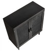 VEVOR Rattan Cabinet, Rattan Storage Cabinet with 2 Magnetic Doors and Adjustable Shelves, Accent Sideboard Buffet with Wooden Legs & Power Cord Hole for Hallway, Entryway, Living Room, Kitchen, Black