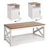 VEVOR 3 Pieces Farmhouse Coffee Table Sets, 40 in Industrial Coffee Table with 2 End Side Tables, Easy Assembly Coffee and End Tables Sets with Charging Station, for Office, Living Room & Apartment