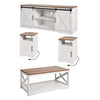 VEVOR 4 Pieces Farmhouse Coffee Table Sets, 40 in Coffee Table with 2 End Tables and 66 in TV Stand, Easy Assembly Living Room Tables Sets with Charging Station, for Office, Living Room & Apartment