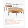 VEVOR 2 Pieces Round Coffee Tables Sets, 31.3 in Industrial Living Room Table with 1 End Side Table, Easy Assembly Coffee and End Tables Sets with Metal Legs, for Office, Living Room and Apartment
