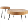 VEVOR 2 Pieces Round Coffee Tables Sets, 31.3 in Industrial Living Room Table with 1 End Side Table, Easy Assembly Coffee and End Tables Sets with Metal Legs, for Office, Living Room and Apartment