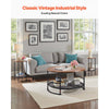 VEVOR 3 Pieces Round Coffee Table Sets, 31.5 in Industrial Living Room Table with 2 End Side Tables, Easy Assembly Coffee and End Tables Sets with Metal Legs, for Office, Living Room and Apartment
