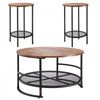 VEVOR 3 Pieces Round Coffee Table Sets, 31.5 in Industrial Living Room Table with 2 End Side Tables, Easy Assembly Coffee and End Tables Sets with Metal Legs, for Office, Living Room and Apartment