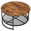 VEVOR 3 Pieces Round Coffee Table Sets, 31.5 in Industrial Living Room Table with 2 End Side Tables, Easy Assembly Coffee and End Tables Sets with Metal Legs, for Office, Living Room and Apartment