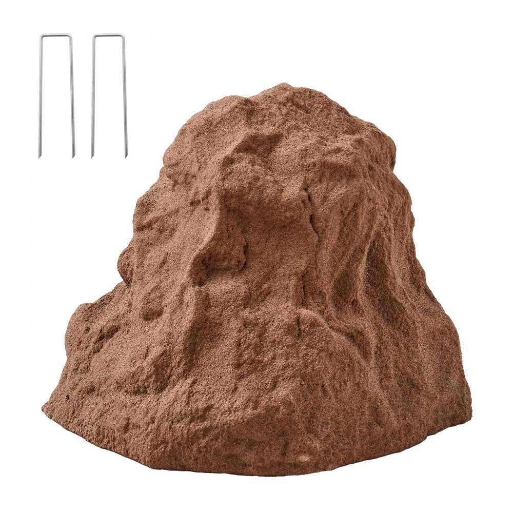 VEVOR Faux Rock Cover, Outdoor Fake Rock Well Pump Cover, Realistic Natural Texture, Lightweight & Weather-Resistant Polyresin Artificial Boulder for Landscaping Garden Yard Décor, Brown, Small Size
