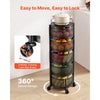 VEVOR Rotating Storage Rack Cart, 5 Tier Fruit and Vegetable Basket Bowls, Heavy Duty Wire Basket Organizer on Wheels, Large Capacity Stand with Metal Top Lid, for Kitchen Bathroom Nursery, Black