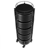VEVOR Rotating Storage Rack Cart, 5 Tier Fruit and Vegetable Basket Bowls, Heavy Duty Wire Basket Organizer on Wheels, Large Capacity Stand with Metal Top Lid, for Kitchen Bathroom Nursery, Black