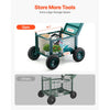 VEVOR Rolling Garden Cart with Seat, Metal Rolling Garden Work Seat with Wheels, Supports up to 400 LBS, Heavy Duty Gardening Cart Scooter, Outdoor Wagon & Stool on Wheels for Lawn, Patio, Backyard