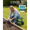 VEVOR Rolling Garden Cart with Seat, Metal Rolling Garden Work Seat with Wheels, Supports up to 400 LBS, Heavy Duty Gardening Cart Scooter, Outdoor Wagon & Stool on Wheels for Lawn, Patio, Backyard