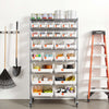 VEVOR 8-Tier Rolling Bin Storage Rack, 26 Organizer Bins, Bin Rack Storage Steel Wire Shelving System with Wheels, Mobile Tool Organizer for Garage, Warehouse, Office, Restaurant, Classroom, Kitchen