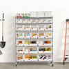 VEVOR 7-Tier Rolling Bin Storage Rack, 26 Organizer Bins, Bin Rack Storage Steel Wire Shelving System with Wheels, Mobile Tool Organizer for Garage, Warehouse, Office, Restaurant, Classroom, Kitchen